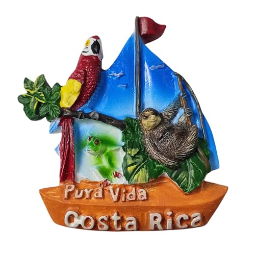 Wedarego Pura Vida Costa Rica, 3D-Kühlschrankmagnet, Souvenir, Geschenk, Kunstharz, handgefertigt, Costa Rica, Kühlschrankmagnet, Heim- und Küchendekorationskollektion