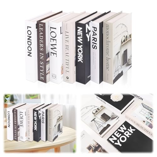 7 Stück Dekorative Bücher für Heimdekor, Faltbare Gefälschte Bücher, Display Bücher für Couchtisch/Regale, Dekobücher für Büro, Dekor für Home Sweet Stacked Books, Keine Seiten