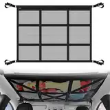 Doppelschicht Gepäcknetz Auto, 80×52cm Auto Gepäcknetz, Autodecke Dach Aufbewahrung Netz, Universal Dach Autonetz Organizer Netz für Vier Dacharmlehnen, SUV, Van und die Meisten Fahrzeugtypen