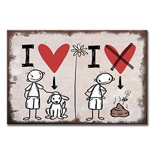 Kein Hundeklo Schild Hundekot Verbotsschild lustig Alu-Verbund 20 x 30 cm Hundeschilder Hund I love dogs