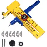 Kreiszeichner, Kreisschneider für Kreise von 1-15cm, Kompass-Schneider, Zirkelschneider, zum Schneiden von Papierkarton Leder, Rundschneider aus Kunststoff und Messing