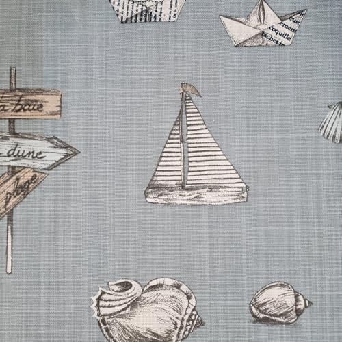 Stoff Meterware Werthers Stoff Petitbateau graublau blau maritim Leinenoptik Nordsee Sylt