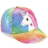WAWSAM Mädchen Baseballkappe Verstellbarer Kinder Snapback Trucker Cap Baumwolle Mädchen Baseball Mütze Sonnenhut (DE/NL/SE/PL, Alter, 3 Jahre, 8 Jahre, Lila & Grün)