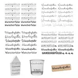 FloraVigo Rub On Sticker ca.A5 19x14cm-Spruch Deko zum Geburtstag, Keraflott, Hochzeit, Zuhause, Wischfolie für Möbel, Glas, Holz, Fotoalbum, DIY Deko, Aufkleberästhetik(4PCS) (Wish fulfillment)