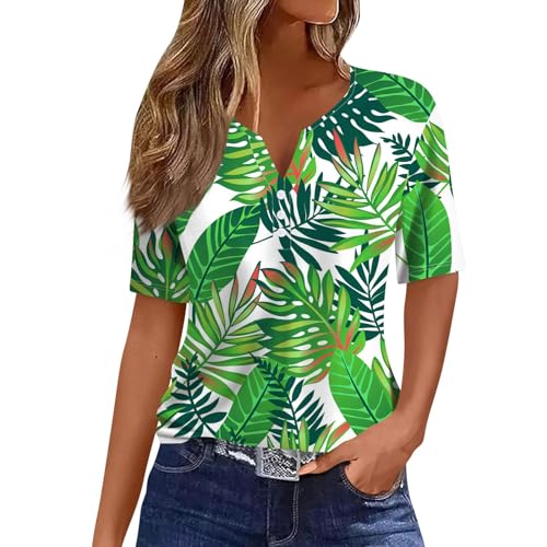 SCBFDI Oberteile Damen Sexy T-Shirt Damen Oversize Bluse Grau Damen Tunika Tunika Damen Festlich Bluse Rot 46 Tunika Damen Sommer Weiss Tunika Damen Sommer Lange Weiße Bluse Damen Grün L