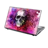 TaylorHe Folie Sticker Skin Vinyl Aufkleber mit bunten Mustern für 13-14 Zoll (34cm x 23,5cm) Laptop Skin Schädel, mit Blumen, rosa