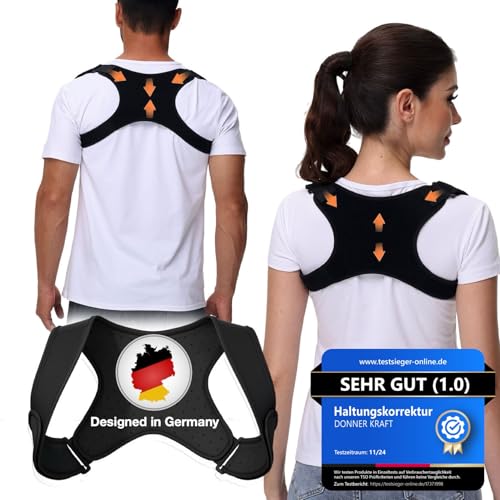 DONNER KRAFT Haltungskorrektur Herren Damen Innovativer Rückenstützgürtel: Back Posture Haltung Korrektur Gurt für Herren und Damen - Verstellbare und Atmungsaktive Haltungstrainer + Ebook (XL-XXL)