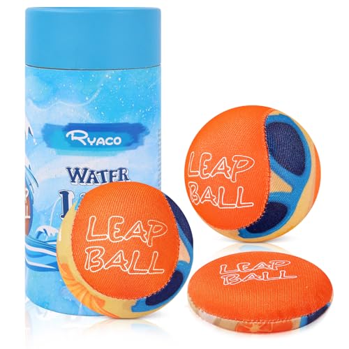 RYACO Wasserbälle Sprungball – 3 Stück Wasserball Bouncing Ball für Kinder und Erwachsene – Wasserspielzeug Wasserhüpfball für Pool und Meer – Wasserball Kinder Klein Strandball Neoprenball