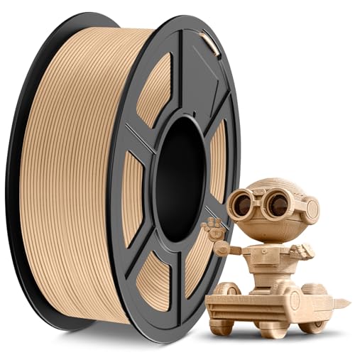 TECBEARS Holz Filament PLA 1.75mm 1KG, Wood PLA Filament Mit 15% Echtem Holzpulver, Mattes Und Glattes 3D Filament, Pla Filament 3d Filament MaßGenauigkeit +/- 0,03, 1 Spule 1000g, Ahorn