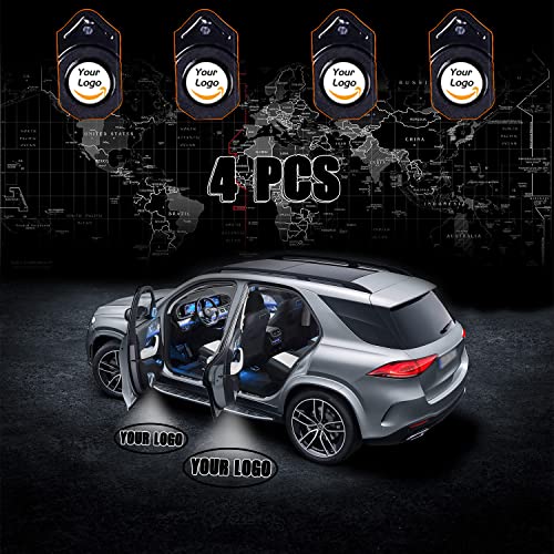 OvO-TnT 4 Stück LOGO Folien Personalisiert für Autotür Projektor Leuchten, Bild Benutzerdefinierte Linse für Auto Door Light LOGO Projektor