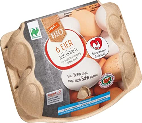 tegut… Bio Naturland Eier aus Hessen, 6 Stück