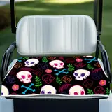 WEBEEDY Golfwagen-Sitzbezug Skull Universal Golf Cart Sitzdecke Kissenbezug Für Die Meisten 2 Sitz Golfwagen Sitzhandtuch Geeignet Für alle Wetterbedingungen 130x78.5cm