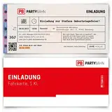 Einladungskarten zum Geburtstag (10 Stück) Bahnkarte Bahn Karte Zug Ticket Zugticket Zugkarte