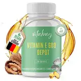 Vitabay Hochdosiertes Vitamin E 600 IE Depot - 200 VEGAN Softgel Vitamin E Kapseln hochdosiert mit Tocopherol und Tocotrienol - Natürliches Vitamine Vit E - Vitamins Softgels Kapsel mit Tocotrienole