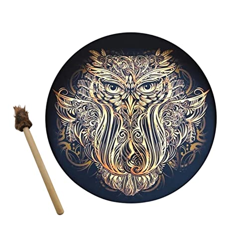 Niktule Eule Schamanentrommel, Schamane Alchemistische Mondtrommel, Owl's Bass Divine Sound Sibirische Trommel, Musik Spirituelle Schamanentrommel Bass Gottes Stimme Geschenk