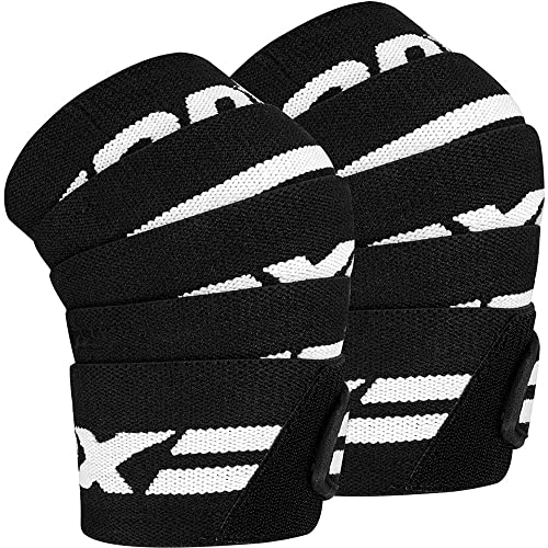 RDX Kniebandagen Krafttraining Fitness, Genehmigt IPL USPA, 200CM Lang Elastisch Knee Wraps Paar Mit Klettverschluss, Kreuzheben Bodybuilding Gewichtheben Kraftsport Powerlifting, Damen Männer