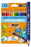 BIC Kids Buntstifte ECOlutions Evolution, Ergonomische Dreikant-Malstifte zum Malen in 12 Farben, im Karton Etui, ab 2 Jahre