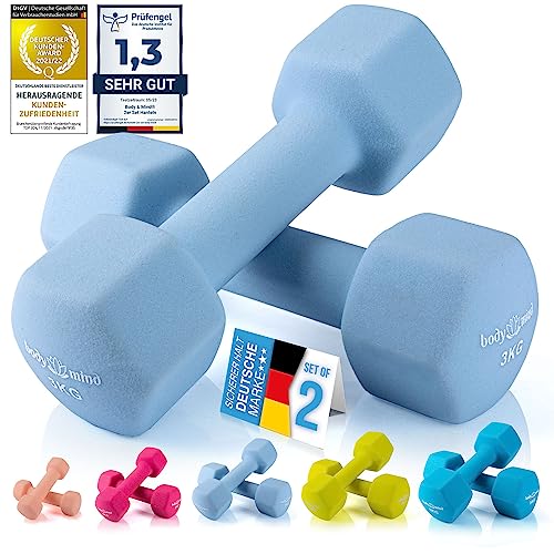 Body & Mind® Hanteln 2er Set Gymnastikhanteln Neopren Dumbbells Kurzhanteln; Effektives Krafttraining mit verschiedenen Gewichten; Fitness Workout für Zuhause
