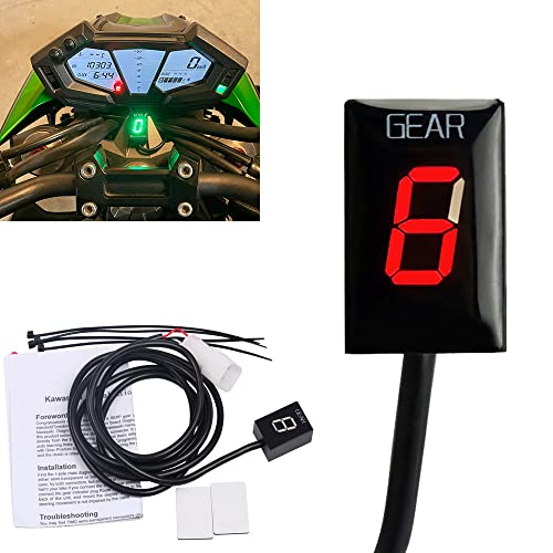 Motorrad Ganganzeige Meter Ganganzeige für Kawasaki ZX6R ZX-6R ZX6RR ZX-6RR ZX10R ZX-10R Z750 Z1000 Z 750 1000 ER-6N ER6N(Rote)