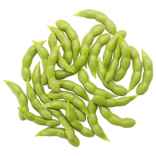 GRIRIW 30 Stück Sojabohnen-Modell Mini Essen Künstliche Früchte dekorative Gemüsemodelle Grün Gemüseladen-Dekoration Modellierverzierung aus Sojabohnen künstliche Sojabohne PVC Green
