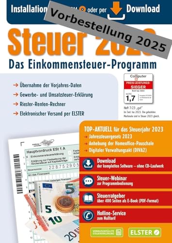 ALDI STEUER 2024 für Steuererklärung 2024 am PC. ELSTER Klare Strukturiert Steuerprogramm Download Code Inklusive. Neu und OVP (CD-Rom & Download)