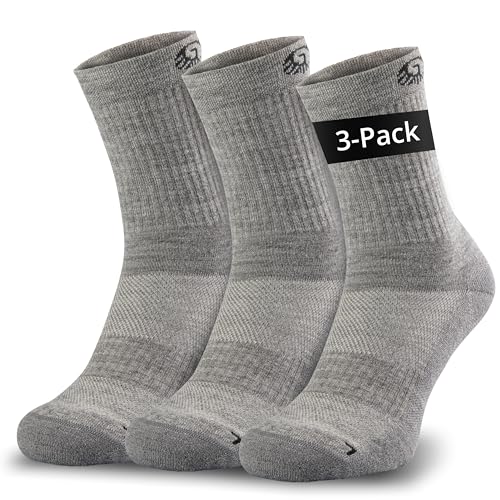 GIESSWEIN Merino Wandersocken Herren & Damen 35-46 [3er Pack] - Thermosocken Trekkingsocken - Anti-Blasen-Polsterung extra warm - Wintersocken Skisocken - Dicke Merino Socken Herren & Damen wandern