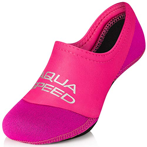 Aqua Speed Badesocken Mädchen Kinder | Water Socks Kids | Aquasocks Swimming Pool | Neoprensocken rosa | Anti-Rutsch Socken für Schwimmbad | Tauchsocken | Gr. 28-29, Pink - Hell Pink | Neo