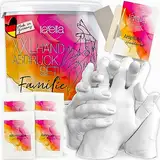 Larella - XXL Handabdruck Set Familie - Muttertagsgeschenke für Mama - Familien-Geschenke - Geschenk für die ganze Familie - 3D Handabdruck-Set - Personalisierte Geschenke für Familien