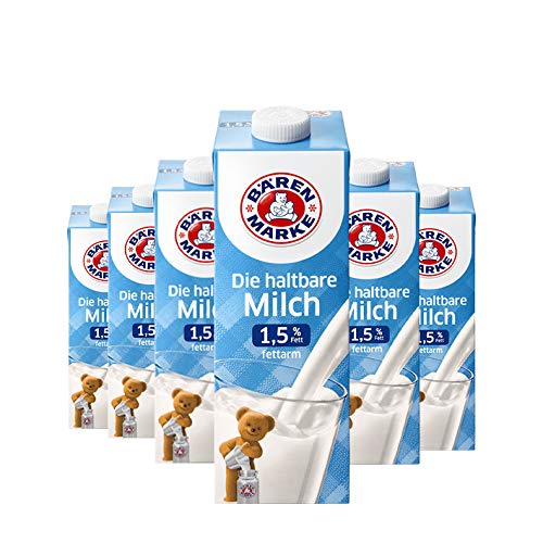 Bärenmarke fettarme H-Milch, 1,5% Fett, 6er Pack