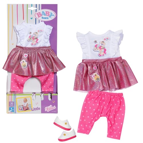 BABY born Little Everyday Outfit, Shirt mit Leggins und Schuhen für 36 cm Puppen, 836330 Zapf Creation