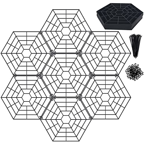 T-BOKO Garten Teichgitter 20er Set, schwimmenden Netzringen aus Kunststoff, Schutzabdeckung für Reiher und Katzen,Teichschutzgitter, Schutzzaun, Schwarz