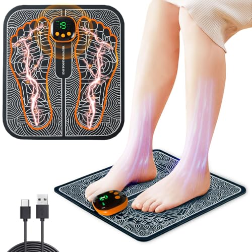 Neu Fussmassagegerät EMS Fußmassagegerät, USB Tragbare Foot Massager Intelligente Massagematte mit 8 Modi 19 Einstellbare Frequenzen für die Durchblutung Muskelschmerzen