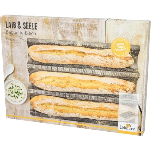 RBV Birkmann Baquette-Blech, 3-fach, 29,5 cm, Baguette, Backform, perforiert, antihaft