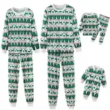 PTLLEND Weihnachtspyjamas für die Familie, passender Weihnachtspyjama für die Familie, Weihnachtspyjamas, Nachtwäsche-Set(A296 Green,B0018)