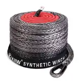 10mm x 28m Synthetik-Kunststoff-Seil 9299KG UHMWPE Seil-Winde Winden 12-Strand 20500 LBS mit Schutzhüllenhaken Synthetikseil Windenseil Forstseil Synthetisches Anhängerseil Fahrzeugwinde LKW ATV UTV