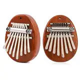 2 Stück Mini Kalimba Instrument mit 8 Tasten Daumenklavier Daumen Musikinstrument Finger Klavier Thumb Piano Tragbare Kalimba Instrument Daumenklavier für Erwachsene Anfänger Kinder Geschenk