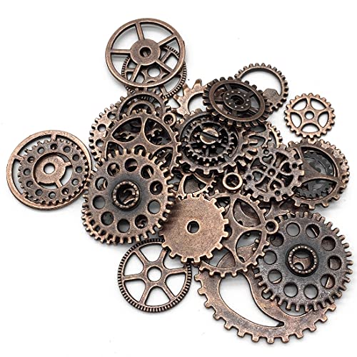 Zeayebsr 40g Steampunk Zahnräder Vintage Steampunk Zahnräder Set Anhänger Metall für Schmuck Basteln
