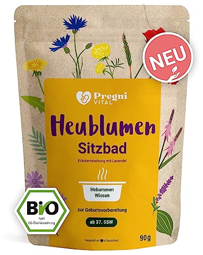 100% BIO Heublumen Sitzbad Schwangerschaft | Heublumenbad zur Geburtsvorbereitung ab der 37. SSW - PregniVital®