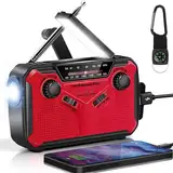 AOKBON Solar Radio Tragbar Kurbelradio Mit 3000mAh Wiederaufladbare Powerbank AM/FM/WB Batterie Radio Mit LED Taschenlampe LED Leselampe SOS Alarm Kompass Notfallradio für Camping Ourdoor