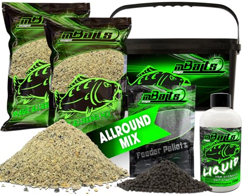 Angel-Berger Magic Baits Futterset mit Eimer Angelfutter Groundbait Liquid Pellets (Allround)