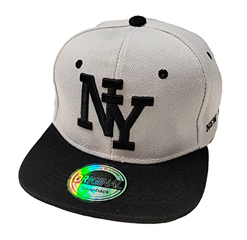 J26 Kids Kinder Snapback USA Cap Teenie Kappe Basecap Mütze Trucker Cappy Sport NY (Grau Blau)