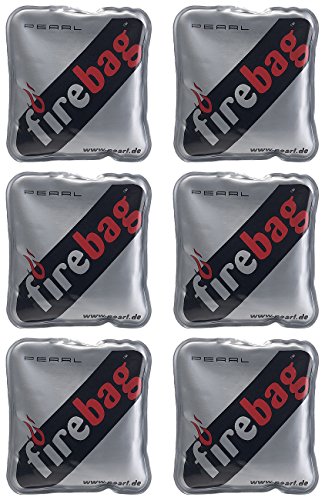 firebag Wärmebeutel: 6er-Set Taschenwärmer Firebag für warme Hände, wiederverwendbar (Wärmebeutel für Hände, wiederverwendbar, Beheizbare Handschuhe)