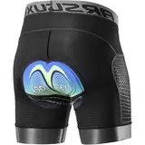 Lixada Radlerhose Herren mit Sitzpolster 5D Gepolsterte Fahrradhose kurz Atmungsaktive Elastizität Schnelltrocknende Stoßfeste Herren Fahrrad Hosen Radhose