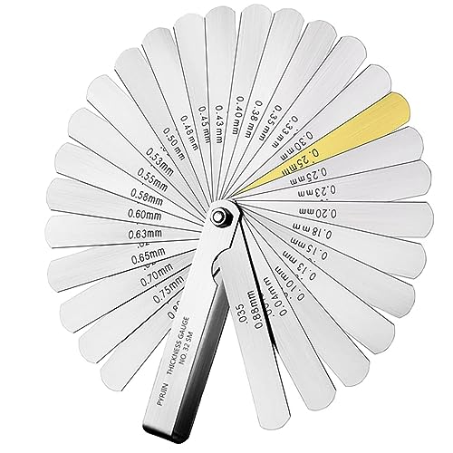 Fühlerlehren, Ventillehre, Abstandslehre, 32 Klingen Hochpräziser fühlerlehre edelstahl mit, Dual Marked Metric und Imperial Gap Messwerkzeug.