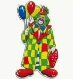 Markenlos Wand-Deko Clown mit Ballons, Höhe ca. 60 cm, 1 Stück, Unisex-Kinder, Allgemeine Feier, Dekorationsballon, Deko-Figur, Ballon