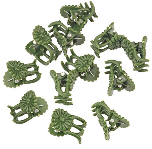 Meister Orchideen-Clips - Praktisches Set mit 12 Stück - Zur einfachen Befestigung von Orchideen - Mit dekorativem Blumenmuster - Grün / Pflanzenklammern / Pflanzenclips / FLOR78840