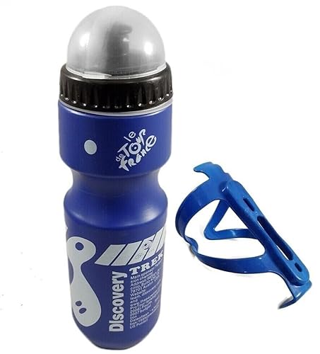 Rumplex Fahrrad Flaschenhalter mit Fahrradflasche 750 ml Sportflasche Hochwertig Geruchsneutral und Wasserdicht Blau für Mountainbike BMX Bergabfahrt Urban