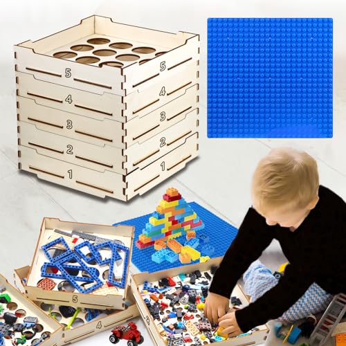 5 Tray Sorter Sifter Box for Lego, Sortier-Sieb-Box für das Sortieren von Lego-Steinen, Sortiersystem für Lego, 4 Verschiedene Größen sortier Boxen stapelbar for Lego, Geschenk für Lego-Liebhaber