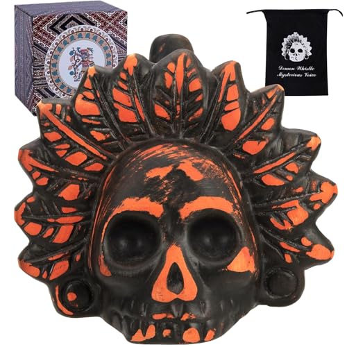 Aztekische Todespfeife,Azteken Death Whistle,Authentische Menschlich Klingende Schreie,Aztec Skull Whistle,Schreiende Azteken Kriegspfeife,Aztec Death Whistle Geschenke zum Fest der Toten