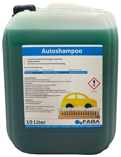 FABA Autoshampoo Konzentrat 10 Liter, Auto Shampoo Auto Reiniger